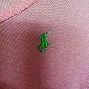 NWOT BLACK LABEL Ralph LaurenBeautifulPINK&lime GreenPoloRider3/4SleevesPristine
